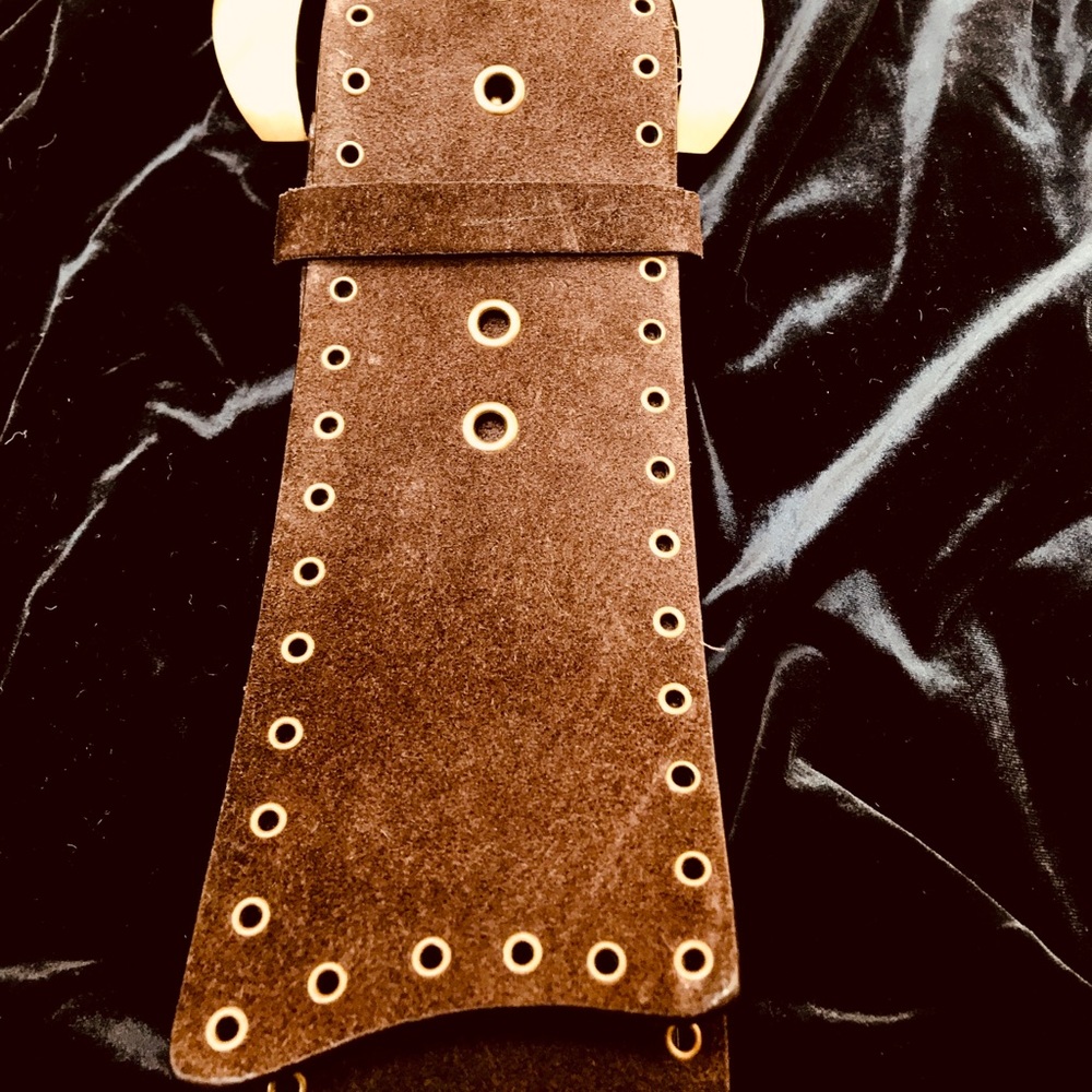 Brown suede Cole Hann wide belt
